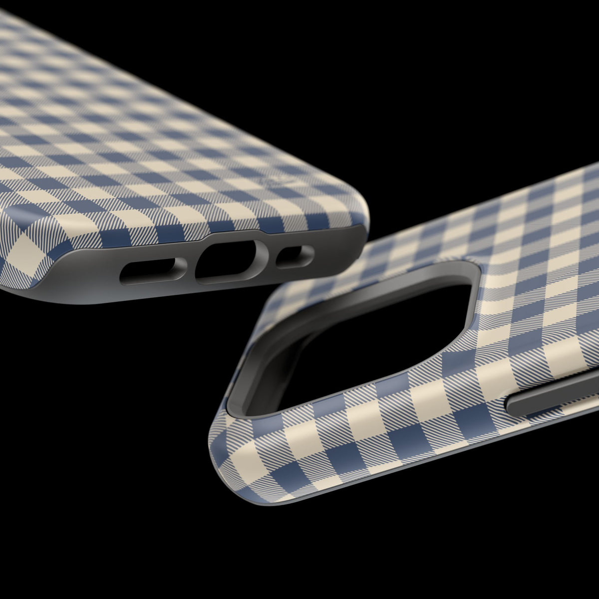 Navy Gingham iPhone Case - Magnetic Tough Case