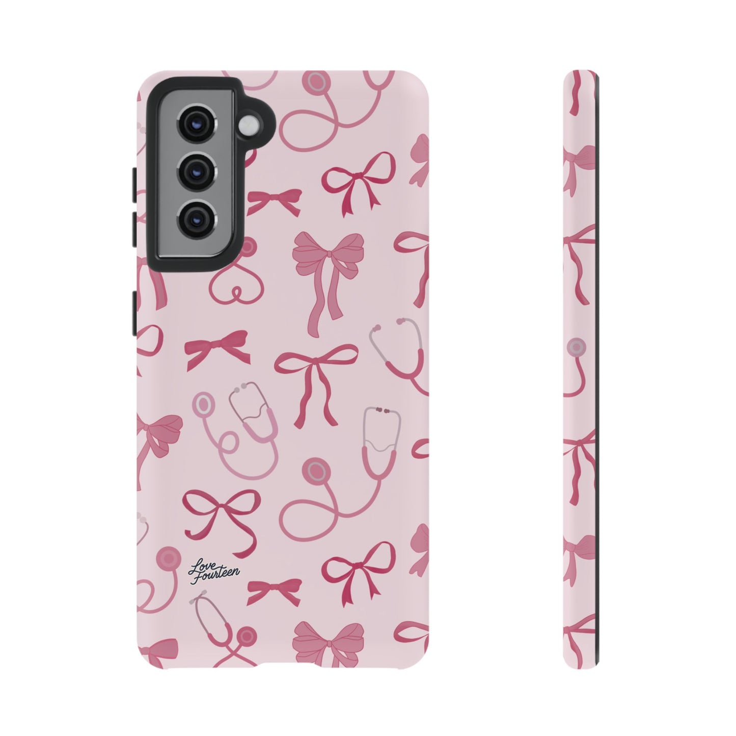 Pink Bow & Stethoscope Samsung Galaxy Phone Case - (Free U.S. Shipping)