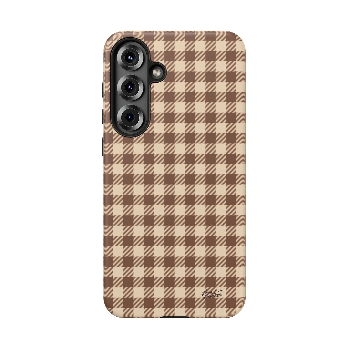 Mocha Gingham Samsung Galaxy Phone Case - (Free U.S. Shipping)