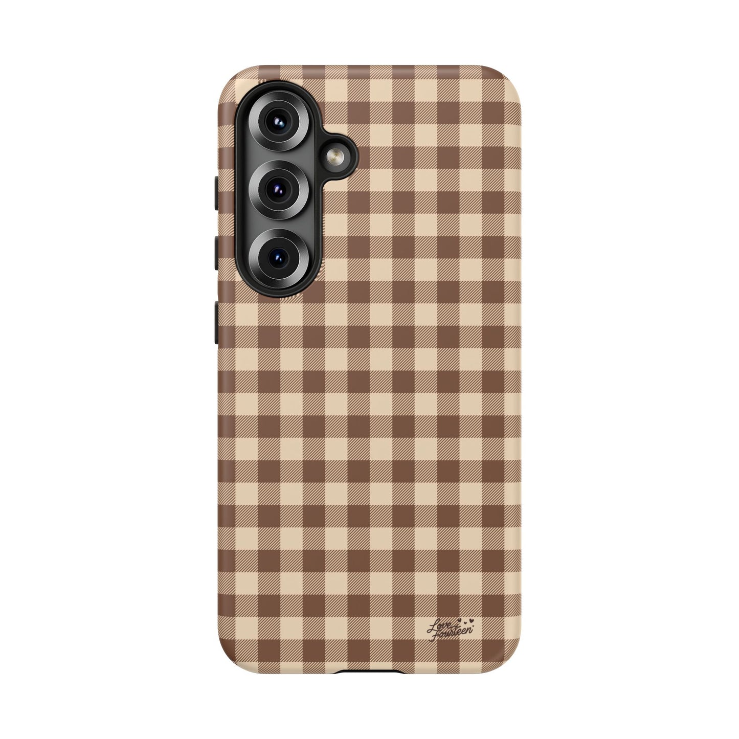 Mocha Gingham Samsung Galaxy Phone Case - (Free U.S. Shipping)
