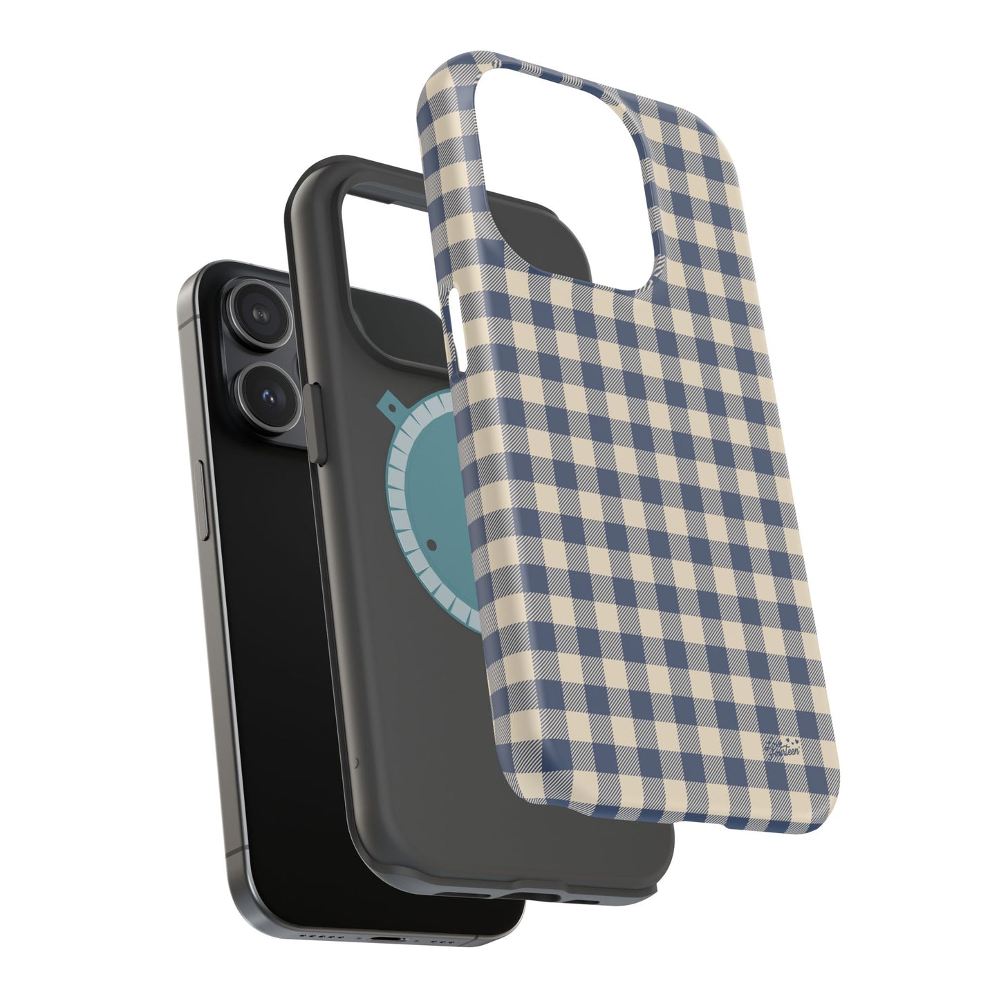 Navy Gingham iPhone Case - Magnetic Tough Case