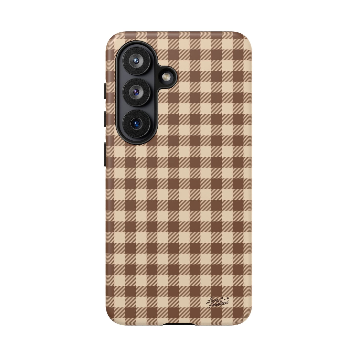Mocha Gingham Samsung Galaxy Phone Case - (Free U.S. Shipping)