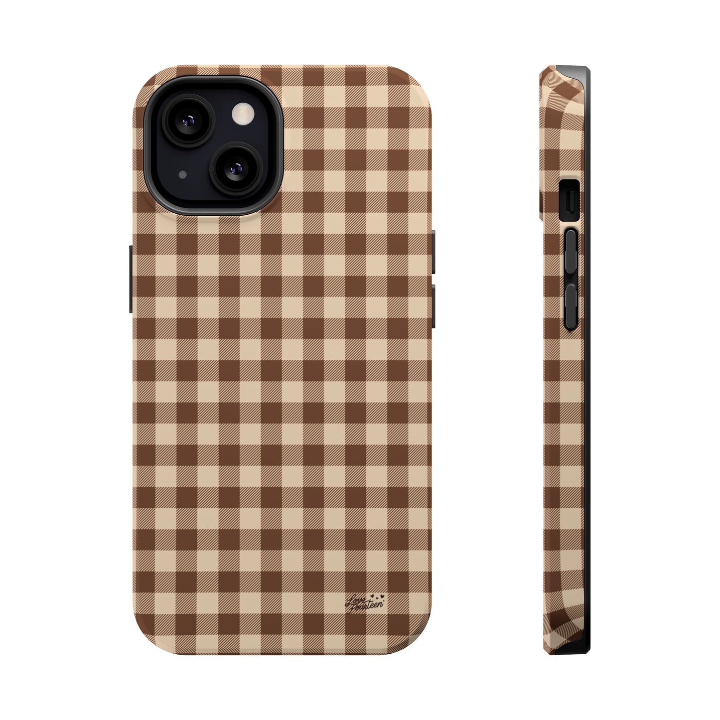 Mocha Gingham iPhone Case - Magnetic Tough Case