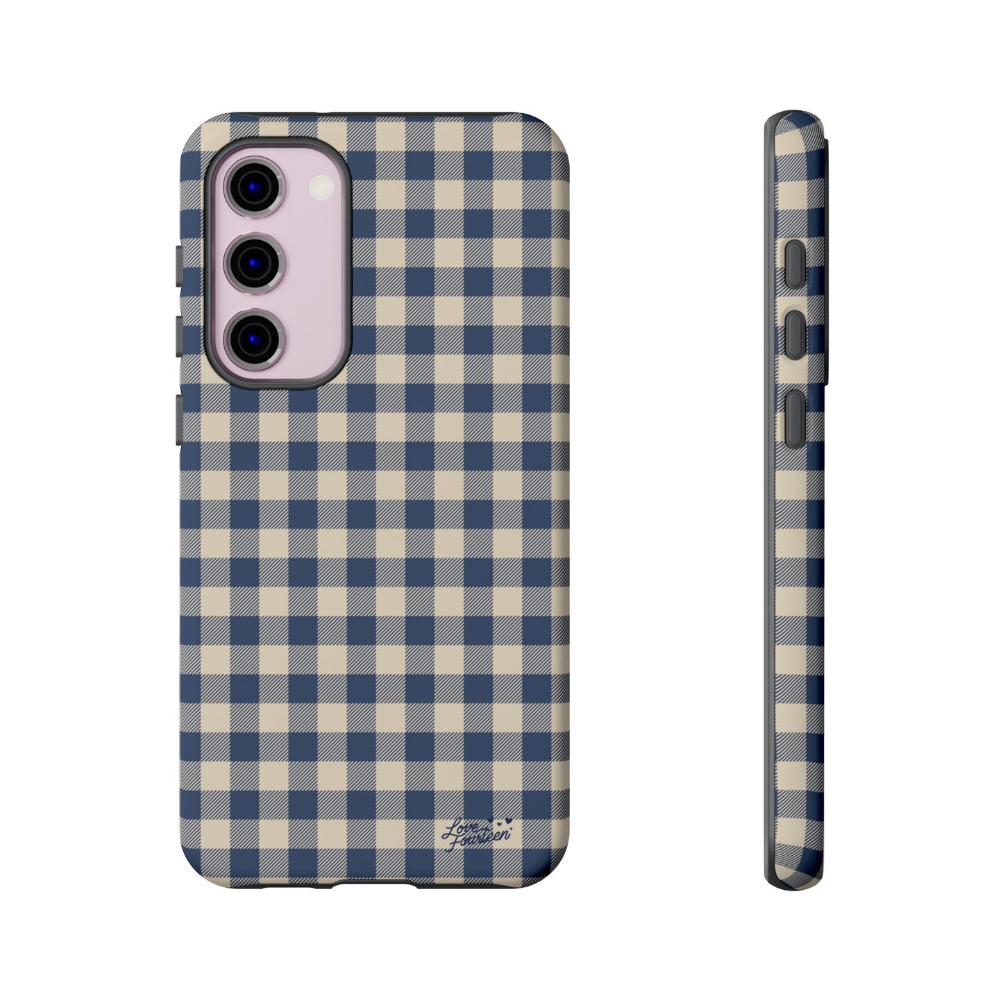 Navy Gingham Samsung Galaxy Phone Case - (Free U.S. Shipping)