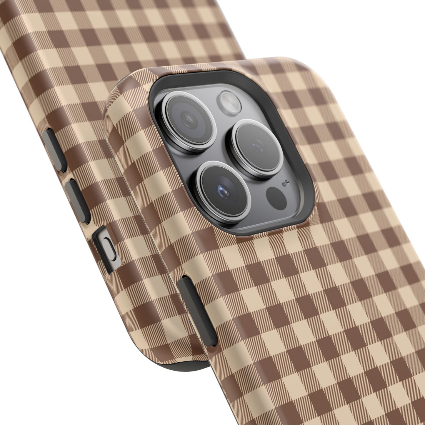 Mocha Gingham iPhone Case - Magnetic Tough Case