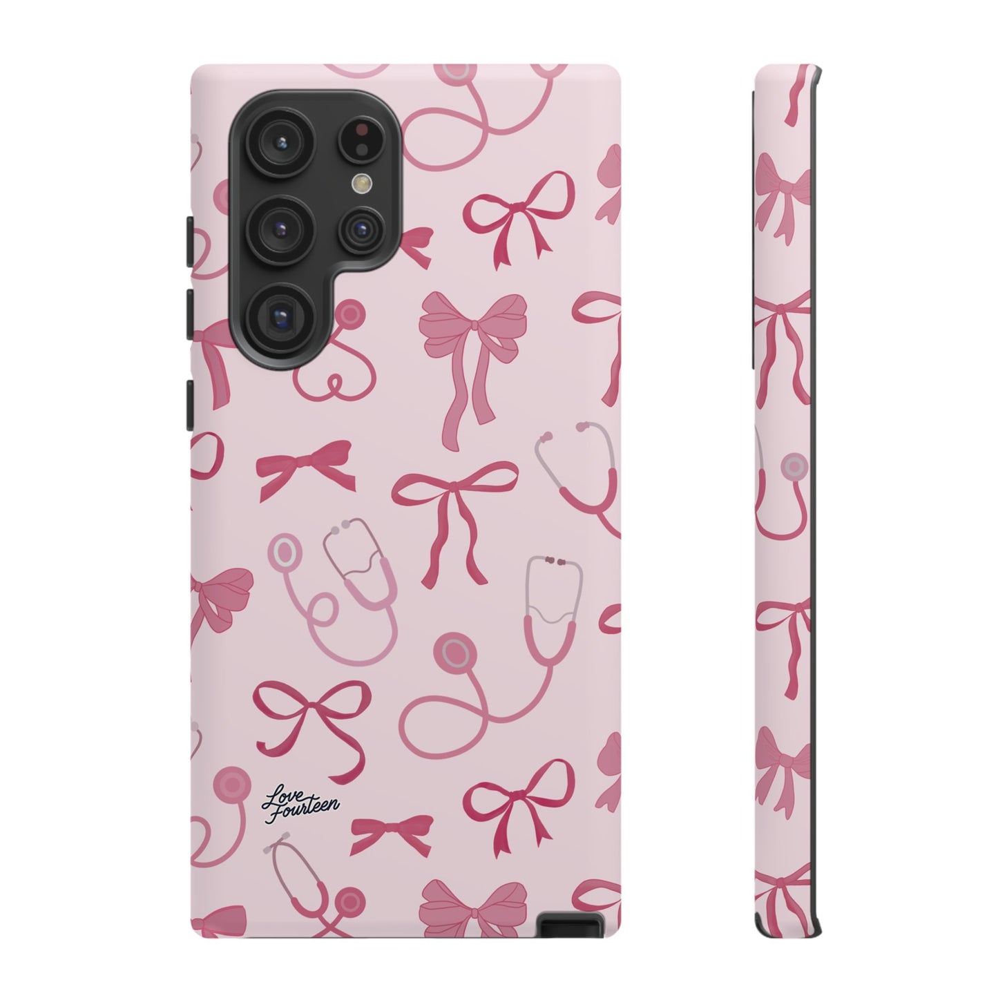 Pink Bow & Stethoscope Samsung Galaxy Phone Case - (Free U.S. Shipping)