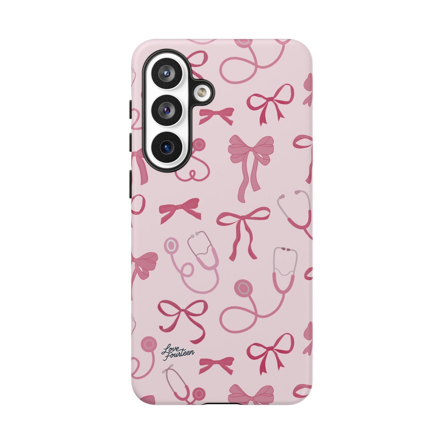 Pink Bow & Stethoscope Samsung Galaxy Phone Case - (Free U.S. Shipping)