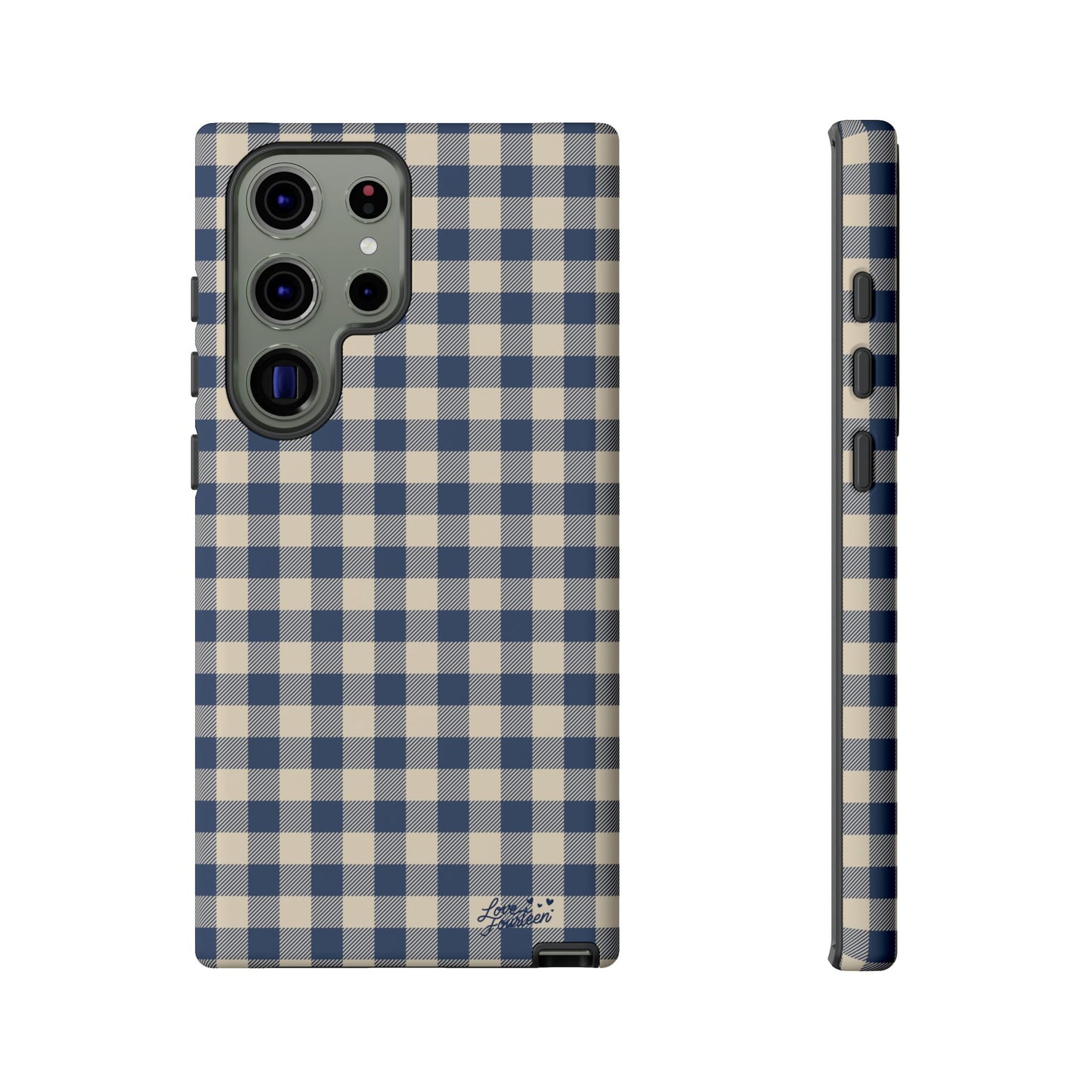 Navy Gingham Samsung Galaxy Phone Case - (Free U.S. Shipping)