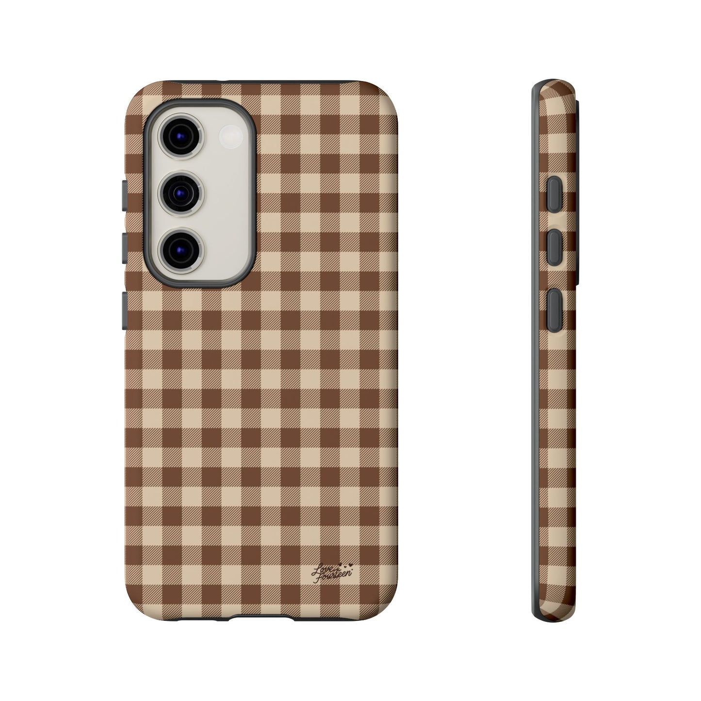 Mocha Gingham Samsung Galaxy Phone Case - (Free U.S. Shipping)