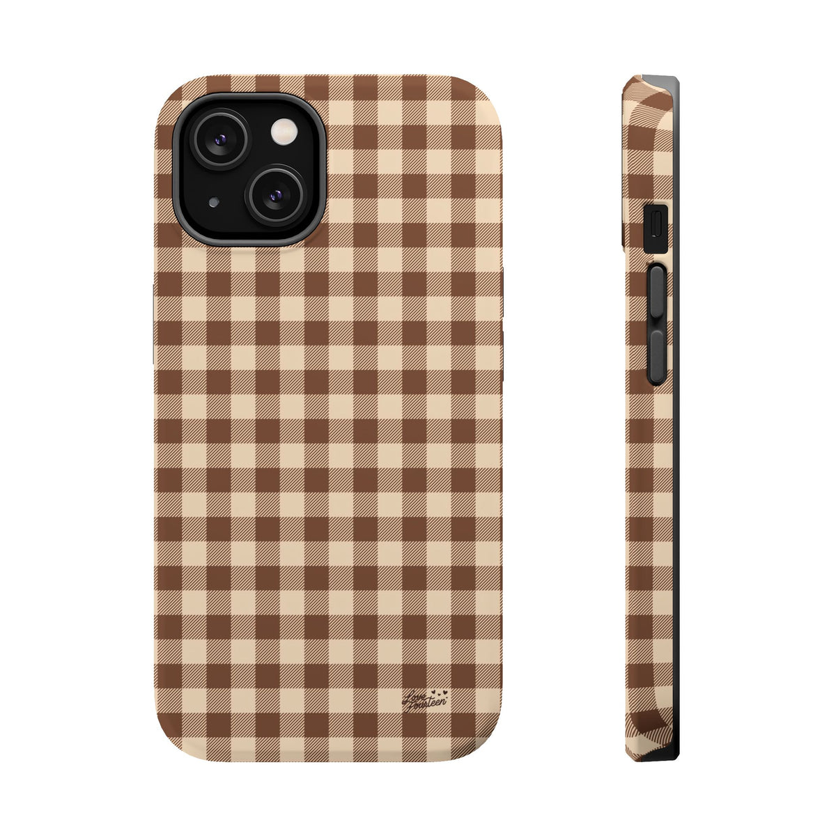 Mocha Gingham iPhone Case - Magnetic Tough Case