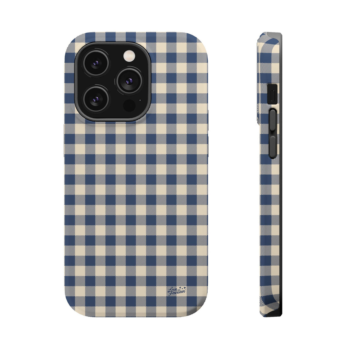 Navy Gingham iPhone Case - Magnetic Tough Case