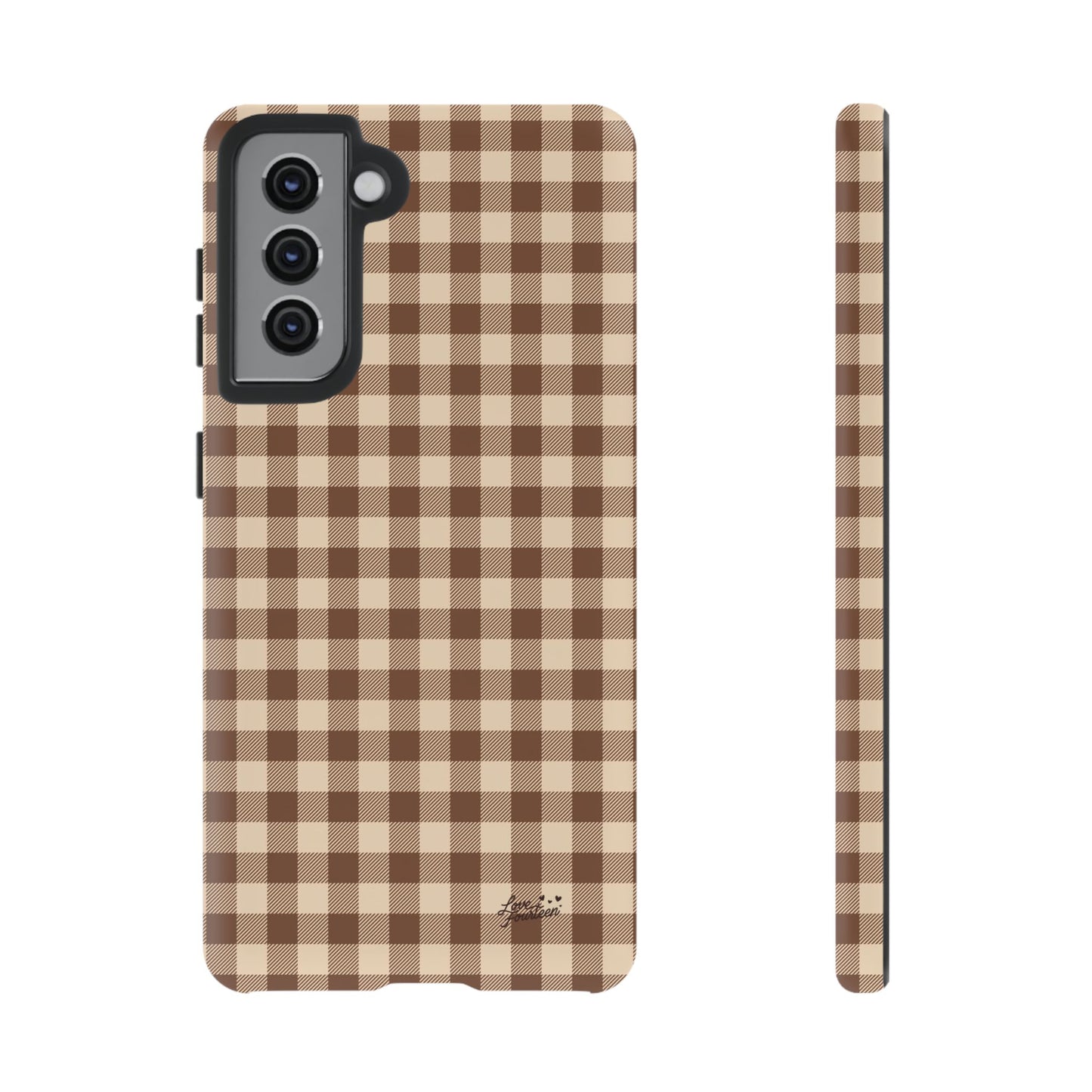 Mocha Gingham Samsung Galaxy Phone Case - (Free U.S. Shipping)