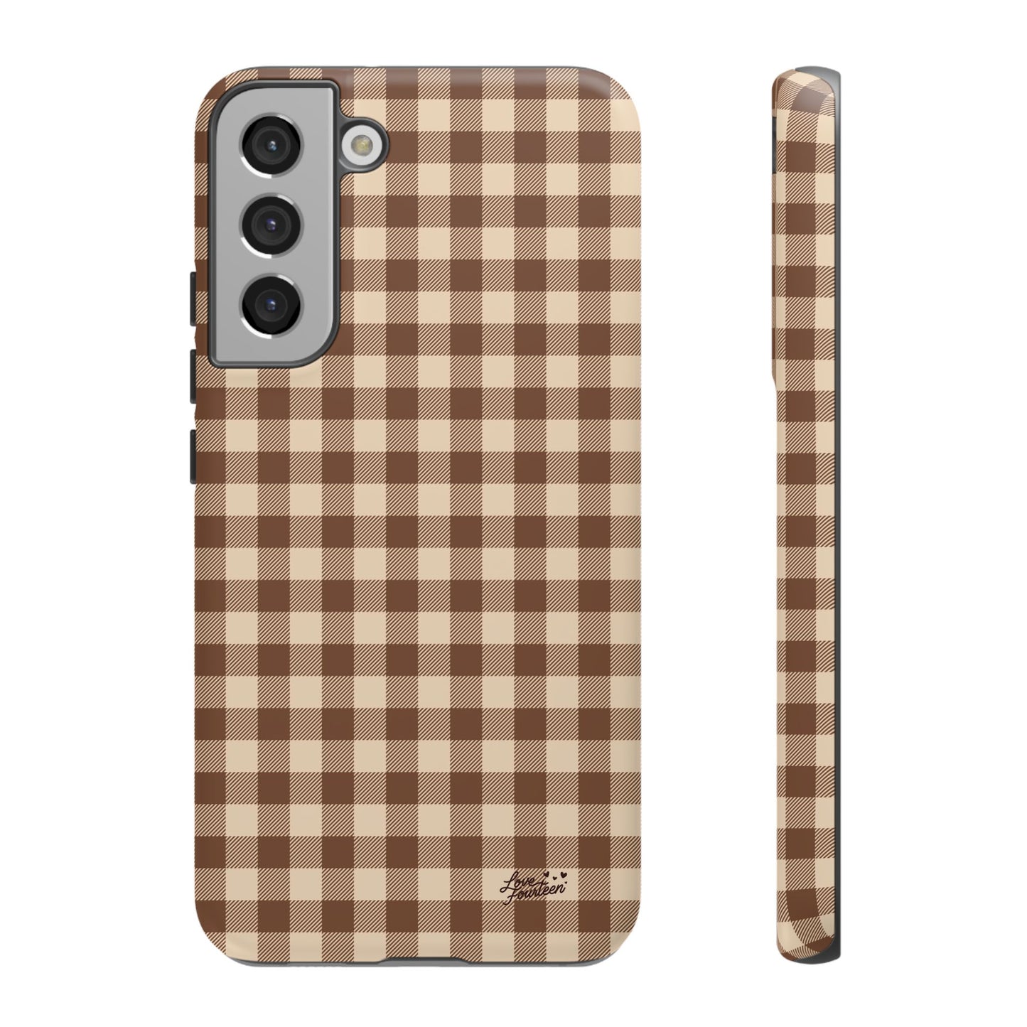 Mocha Gingham Samsung Galaxy Phone Case - (Free U.S. Shipping)