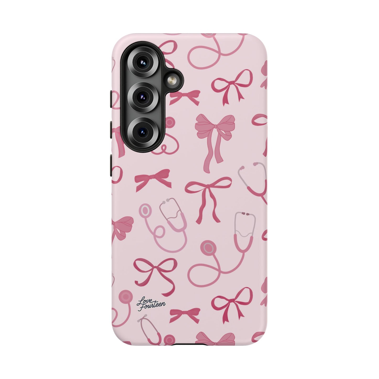 Pink Bow & Stethoscope Samsung Galaxy Phone Case - (Free U.S. Shipping)