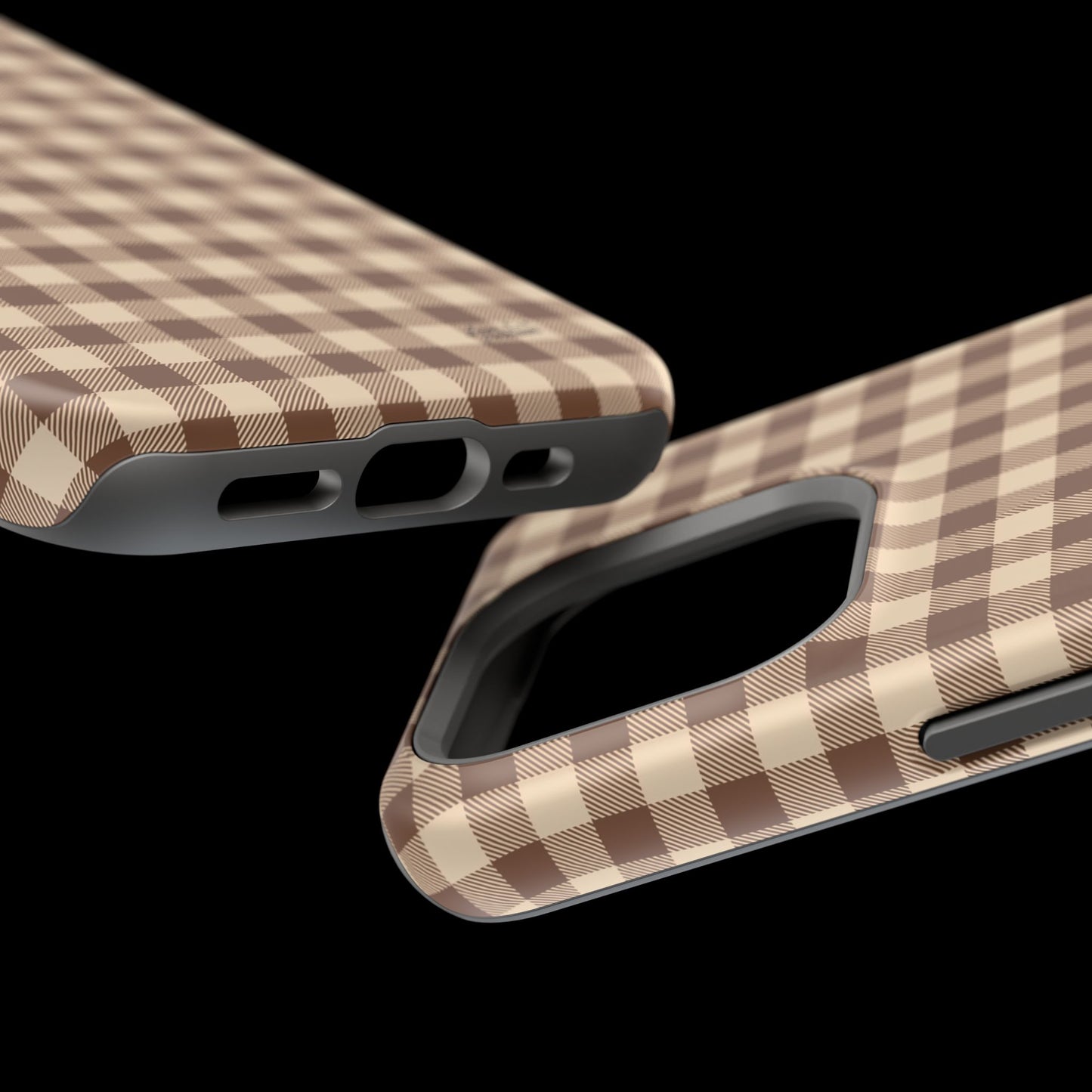 Mocha Gingham iPhone Case - Magnetic Tough Case