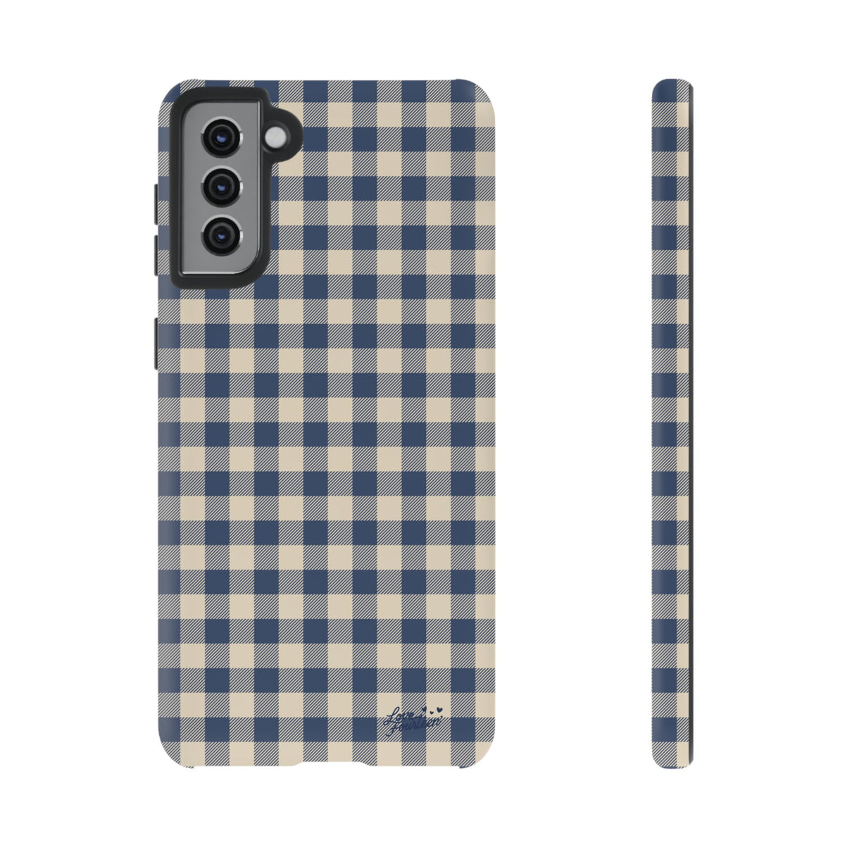 Navy Gingham Samsung Galaxy Phone Case - (Free U.S. Shipping)