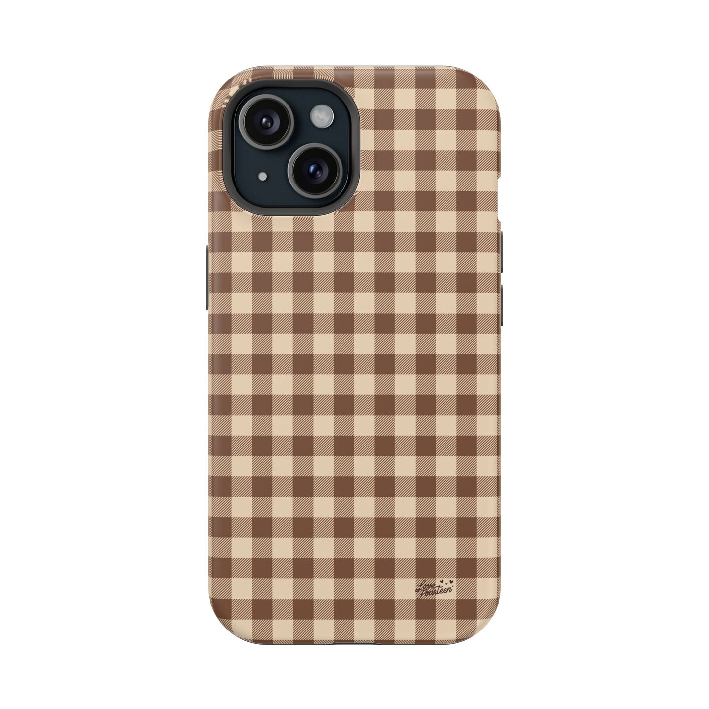 Mocha Gingham iPhone Case - Magnetic Tough Case