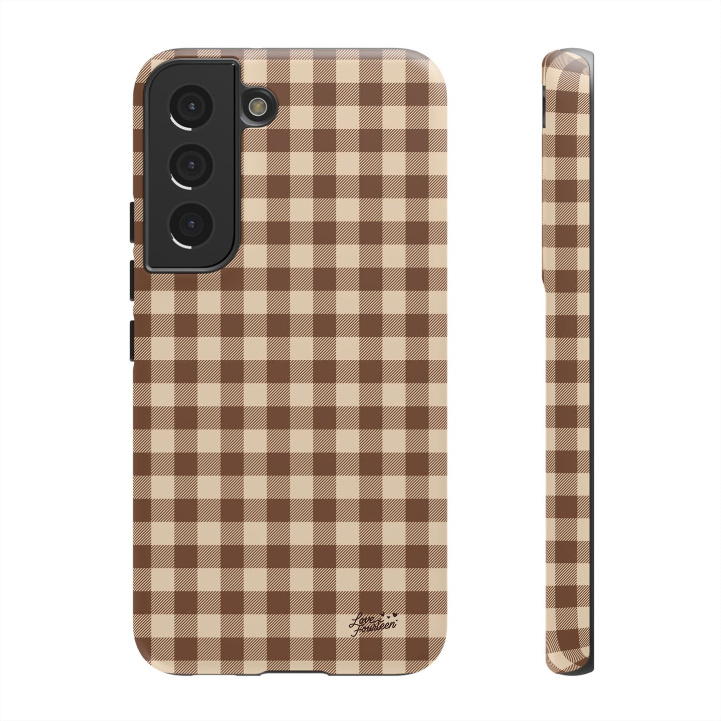 Mocha Gingham Samsung Galaxy Phone Case - (Free U.S. Shipping)