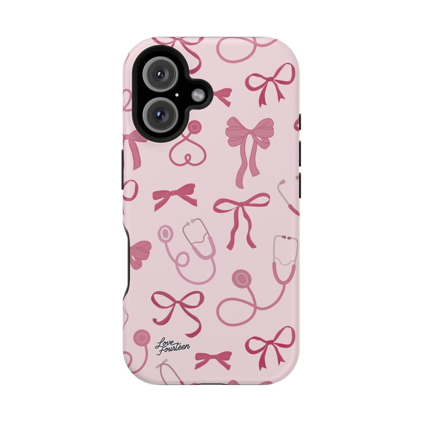 Pink Bow & Stethoscope iPhone Case - Magnetic Tough Case (Free U.S. Shipping)