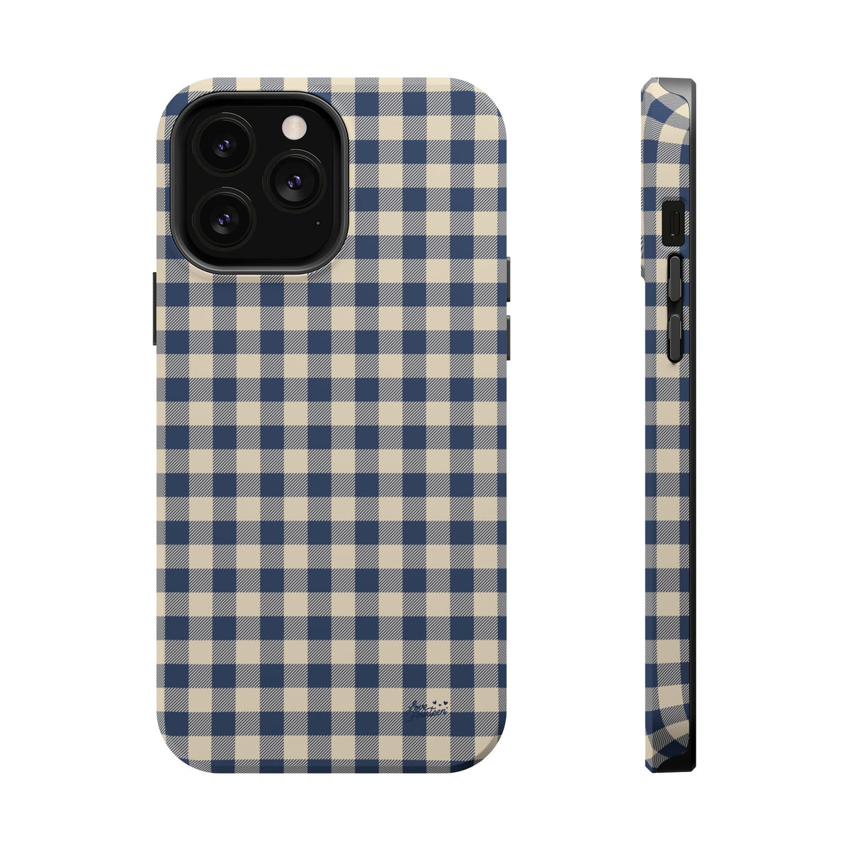 Navy Gingham iPhone Case - Magnetic Tough Case