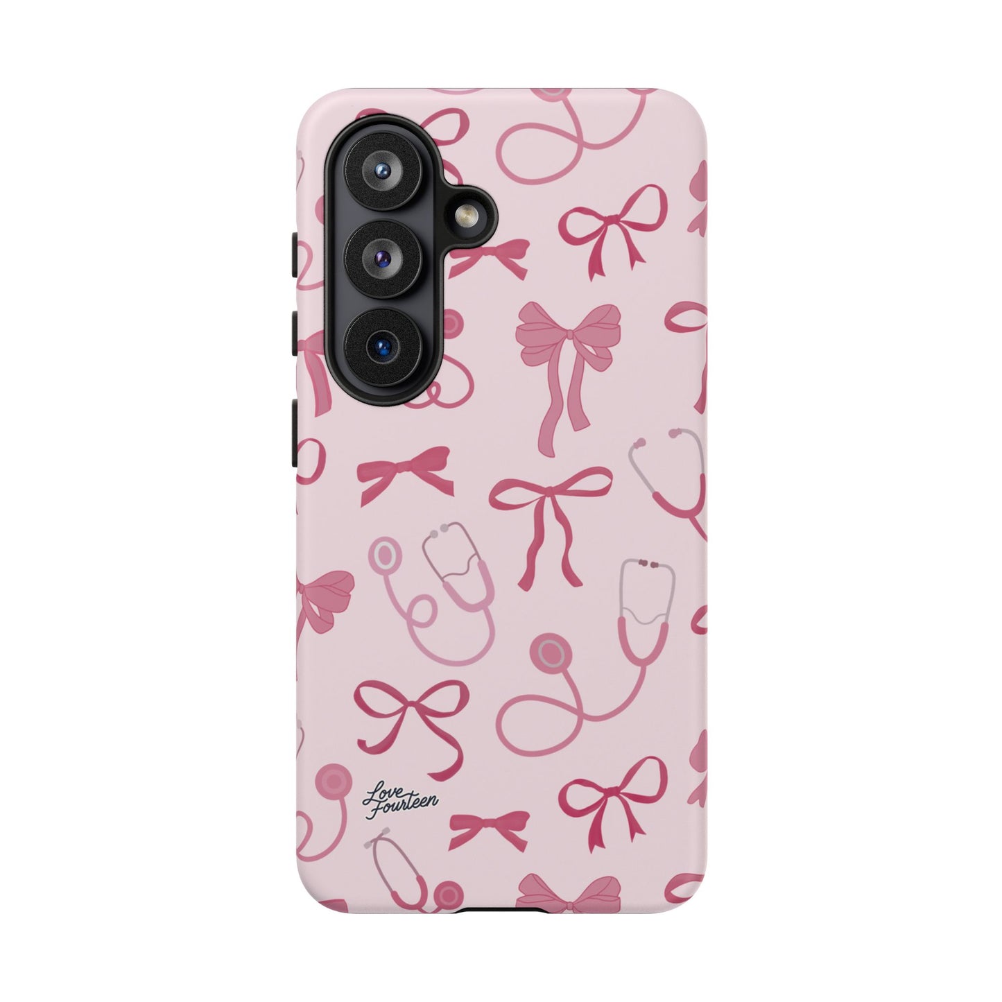 Pink Bow & Stethoscope Samsung Galaxy Phone Case - (Free U.S. Shipping)