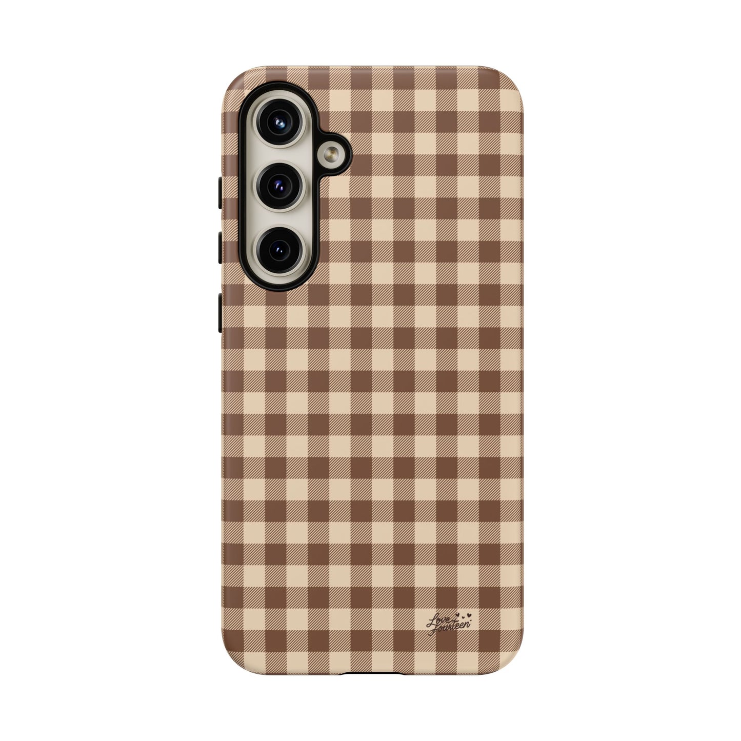 Mocha Gingham Samsung Galaxy Phone Case - (Free U.S. Shipping)