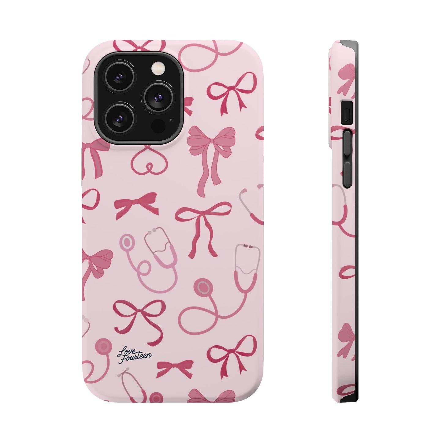 Pink Bow & Stethoscope iPhone Case - Magnetic Tough Case (Free U.S. Shipping)