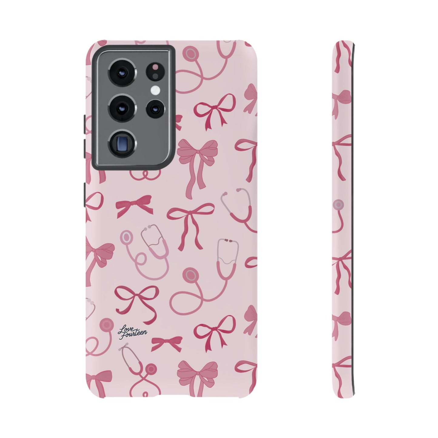 Pink Bow & Stethoscope Samsung Galaxy Phone Case - (Free U.S. Shipping)
