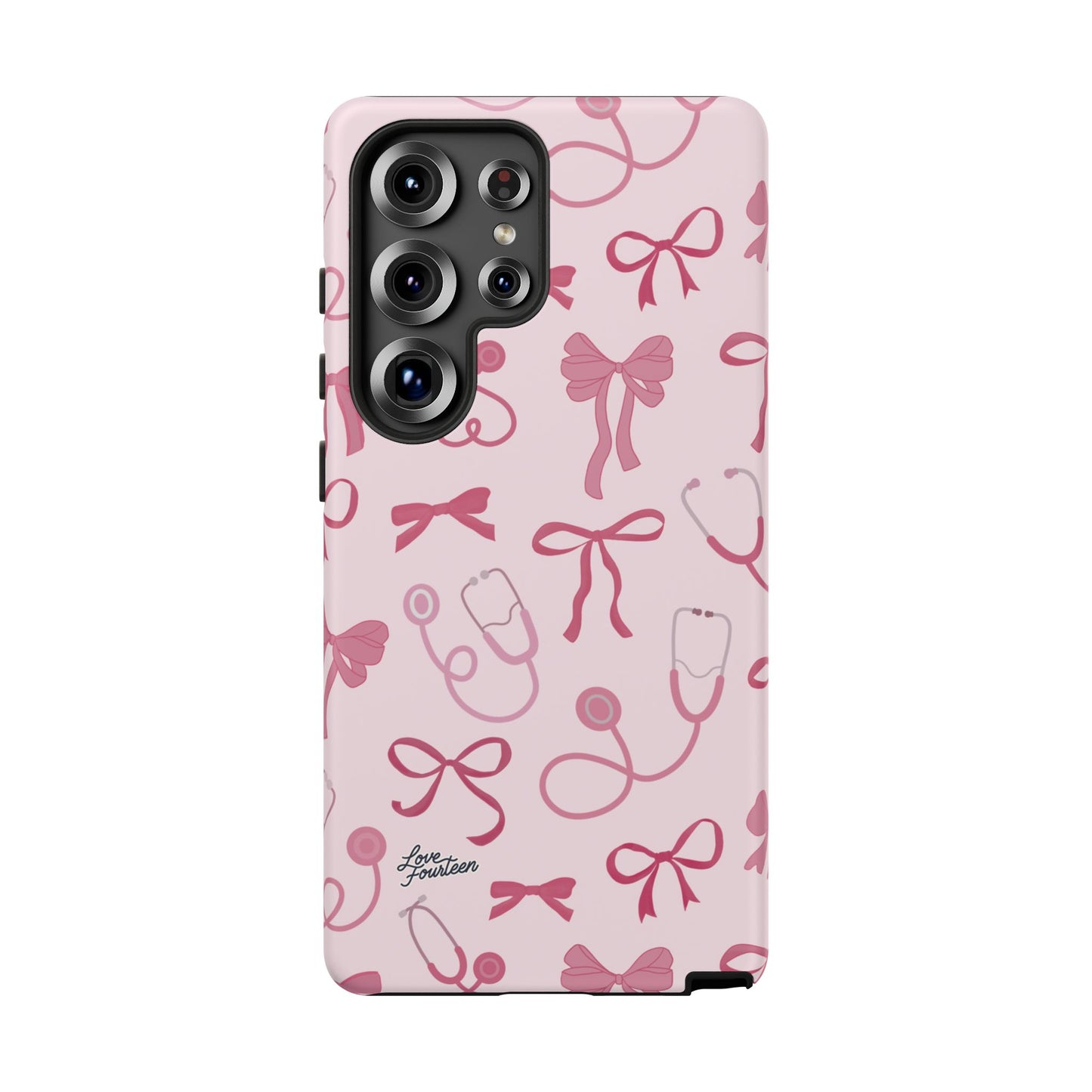 Pink Bow & Stethoscope Samsung Galaxy Phone Case - (Free U.S. Shipping)
