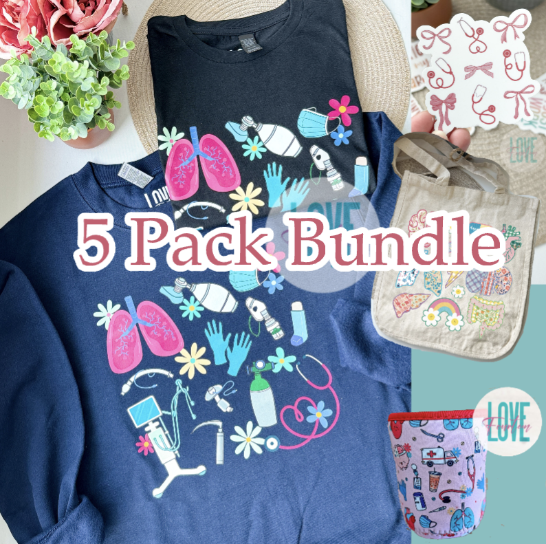 5 Pack Bundle - Mix & Match (Sweatshirt, T-Shirt, Tote Bag, Drink Sleeve, Sticker) - FREE U.S. Shipping