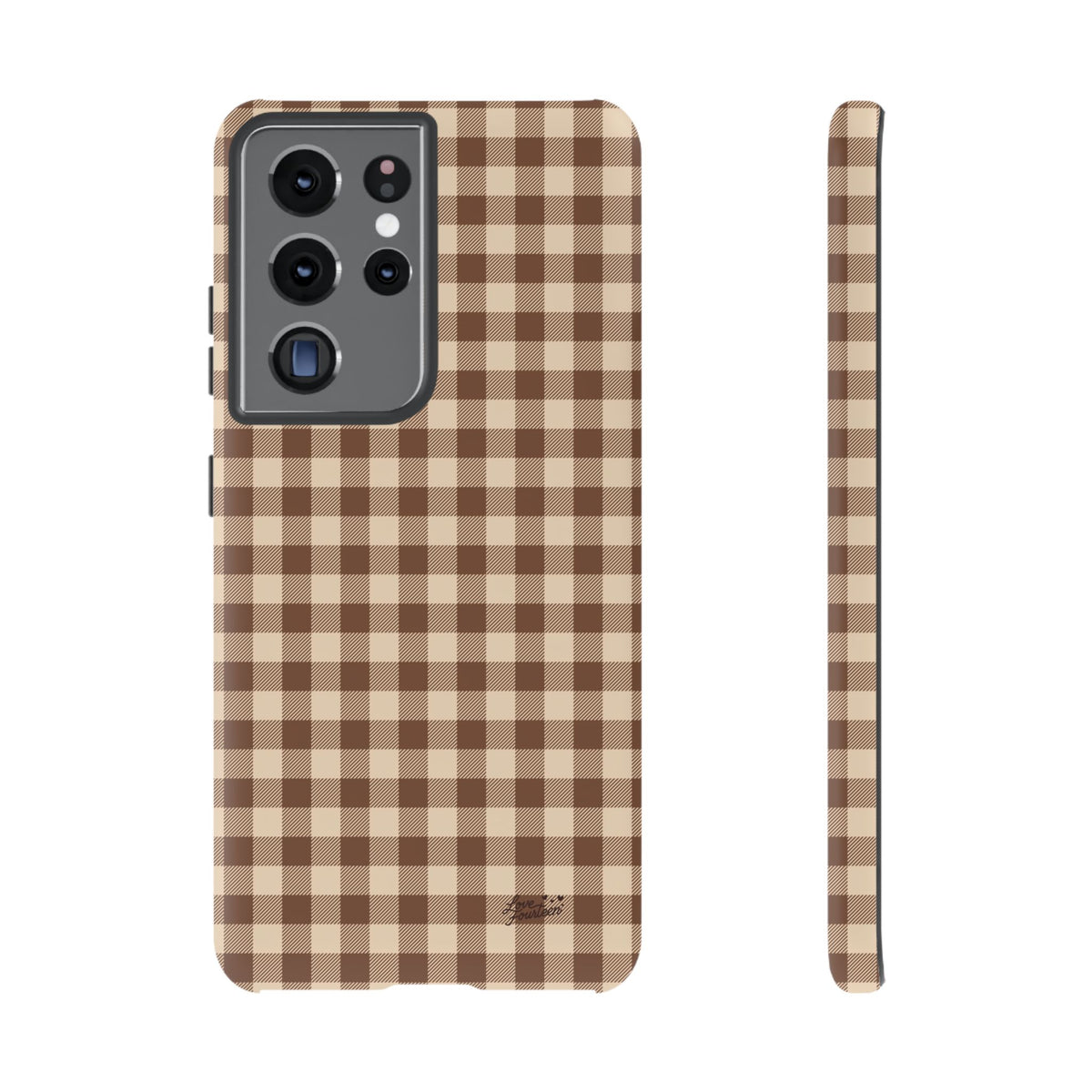 Mocha Gingham Samsung Galaxy Phone Case - (Free U.S. Shipping)