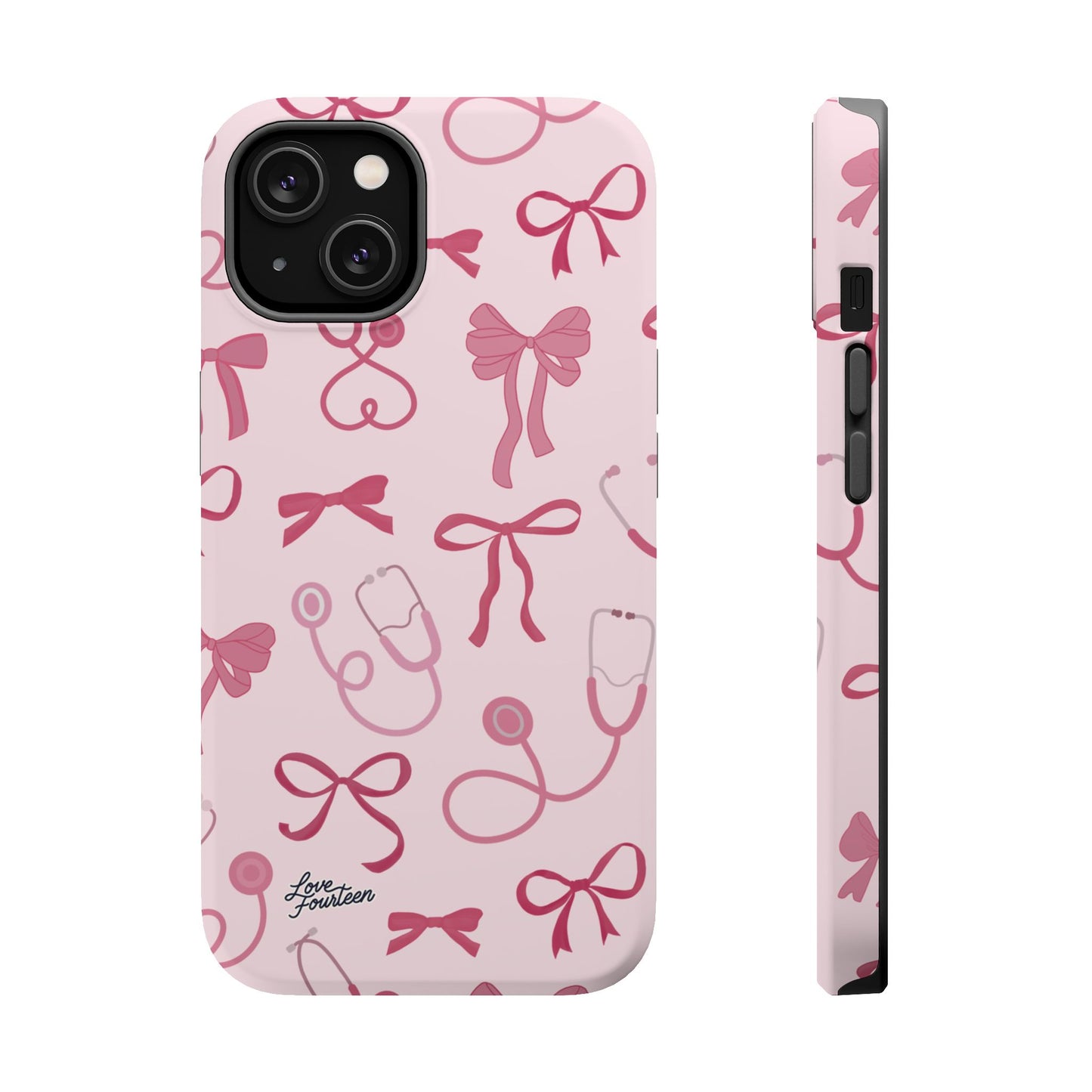 Pink Bow & Stethoscope iPhone Case - Magnetic Tough Case (Free U.S. Shipping)