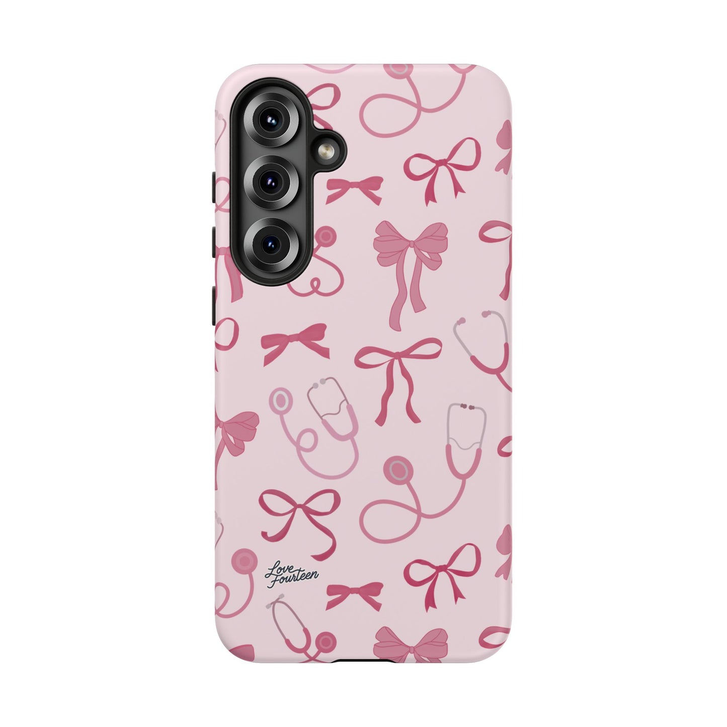 Pink Bow & Stethoscope Samsung Galaxy Phone Case - (Free U.S. Shipping)
