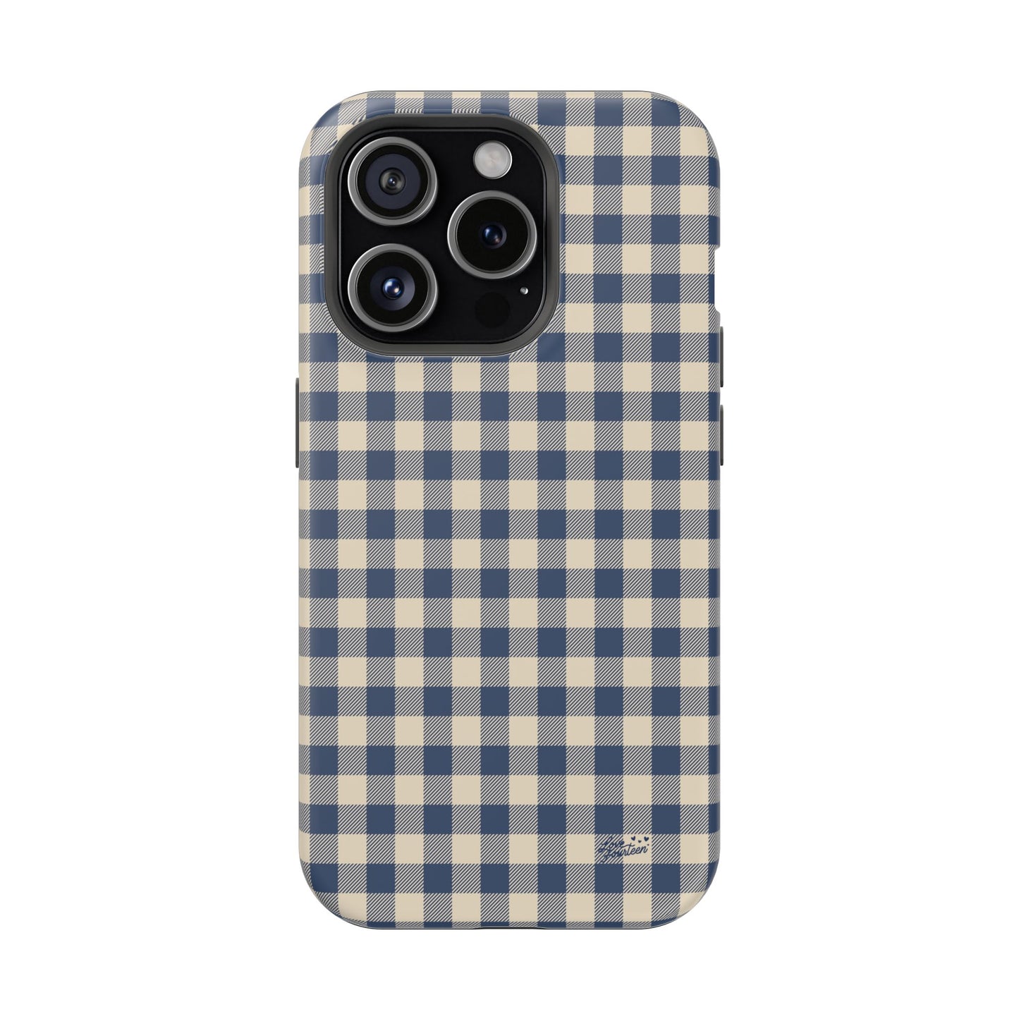 Navy Gingham iPhone Case - Magnetic Tough Case