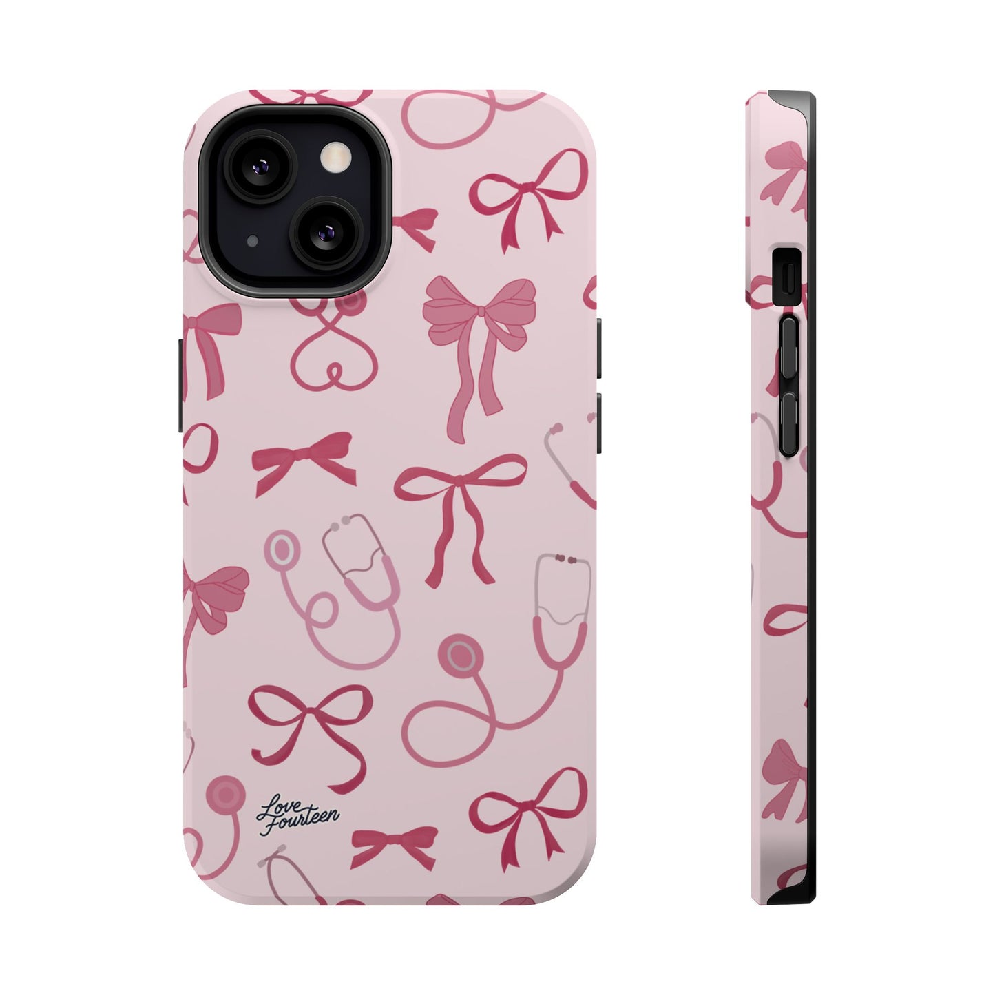 Pink Bow & Stethoscope iPhone Case - Magnetic Tough Case (Free U.S. Shipping)