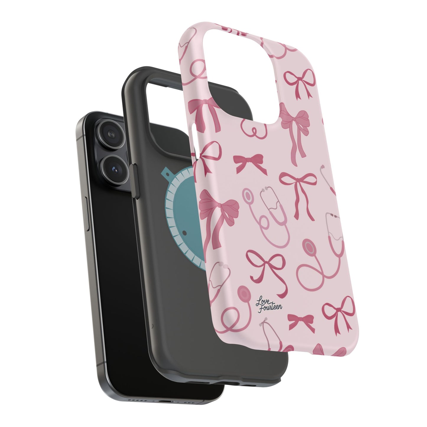 Pink Bow & Stethoscope iPhone Case - Magnetic Tough Case (Free U.S. Shipping)