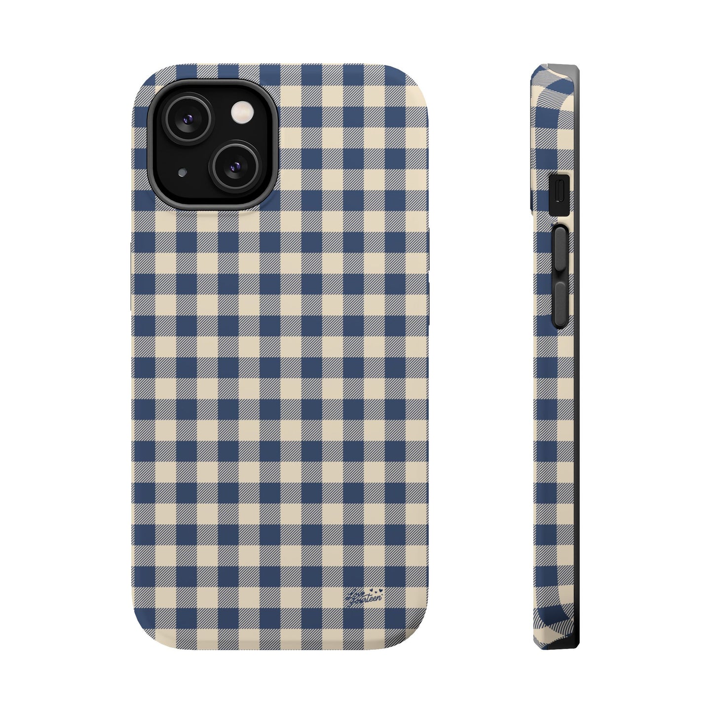 Navy Gingham iPhone Case - Magnetic Tough Case
