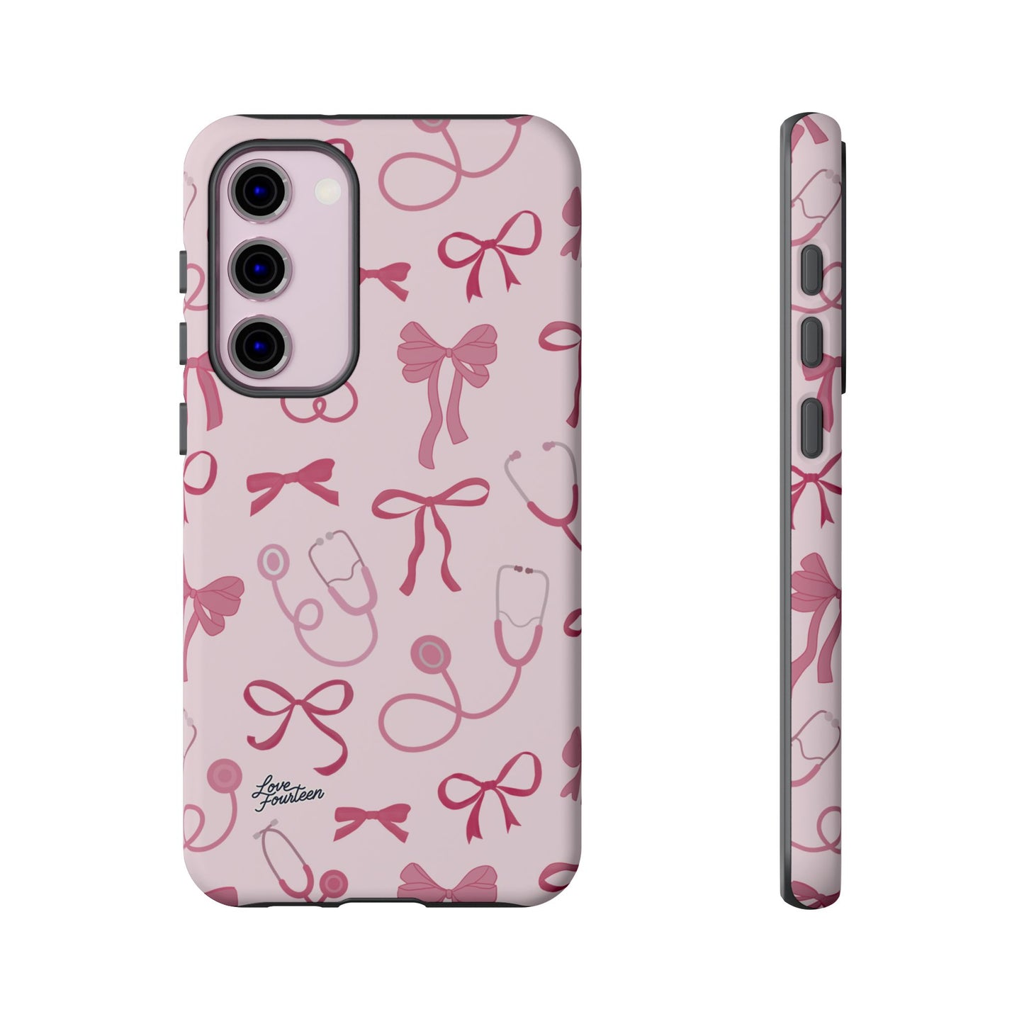 Pink Bow & Stethoscope Samsung Galaxy Phone Case - (Free U.S. Shipping)