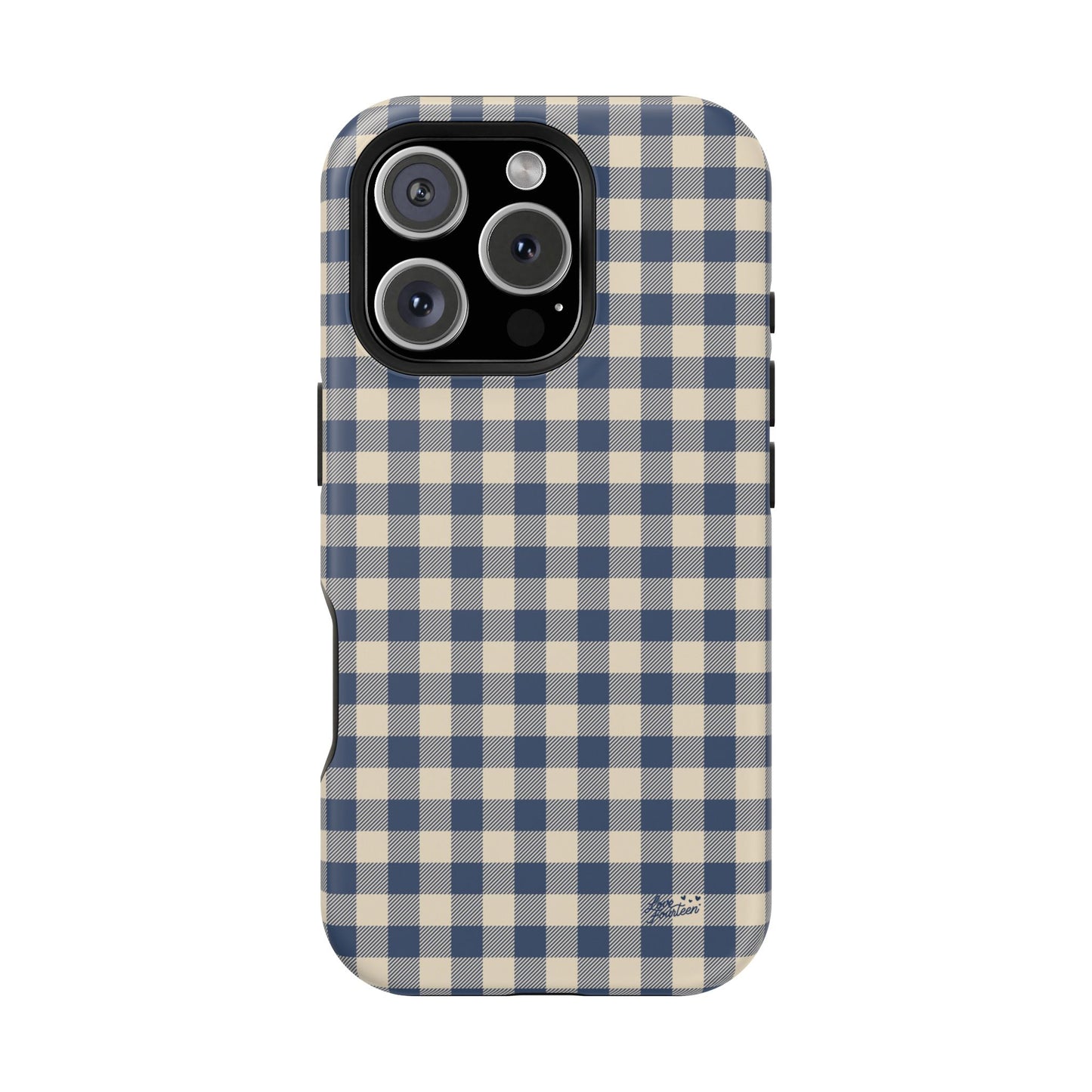 Navy Gingham iPhone Case - Magnetic Tough Case