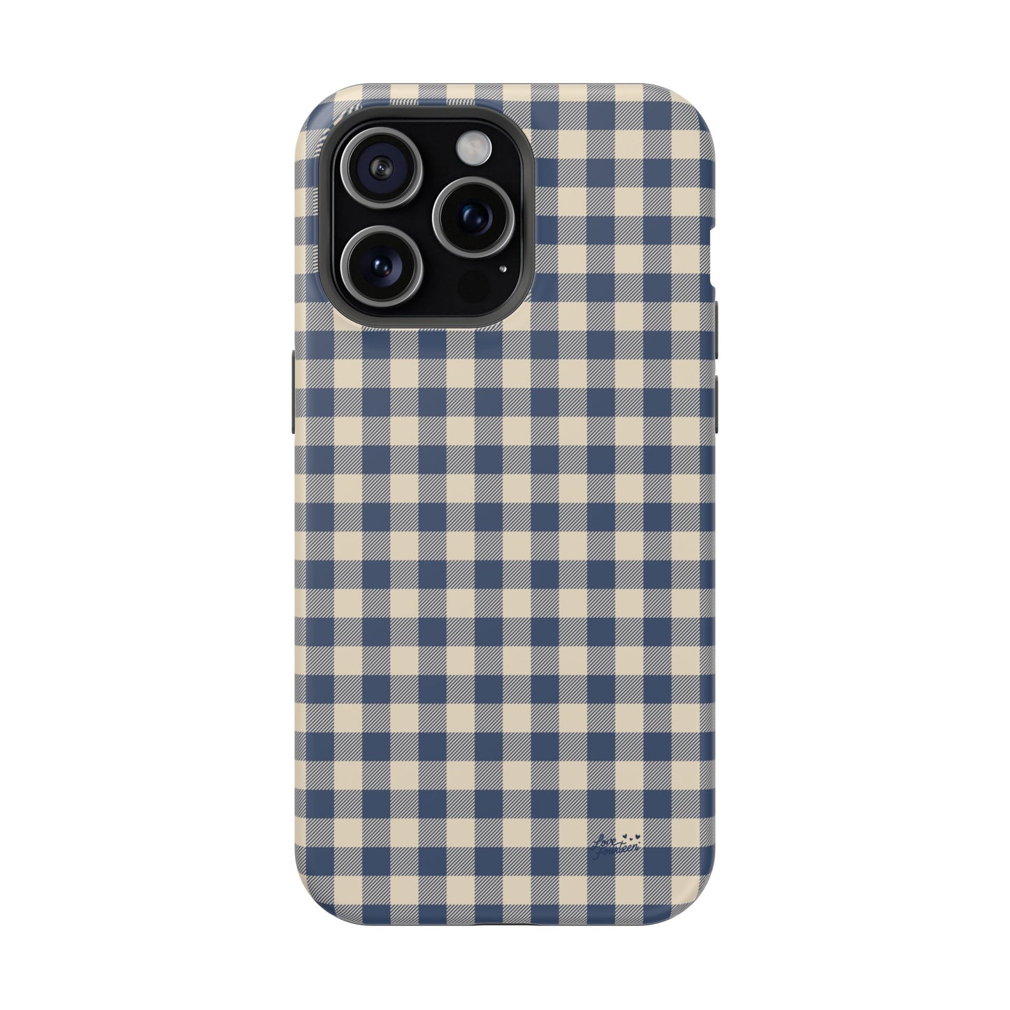 Navy Gingham iPhone Case - Magnetic Tough Case