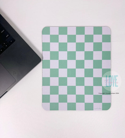 Checkered Matcha Mouse Pad