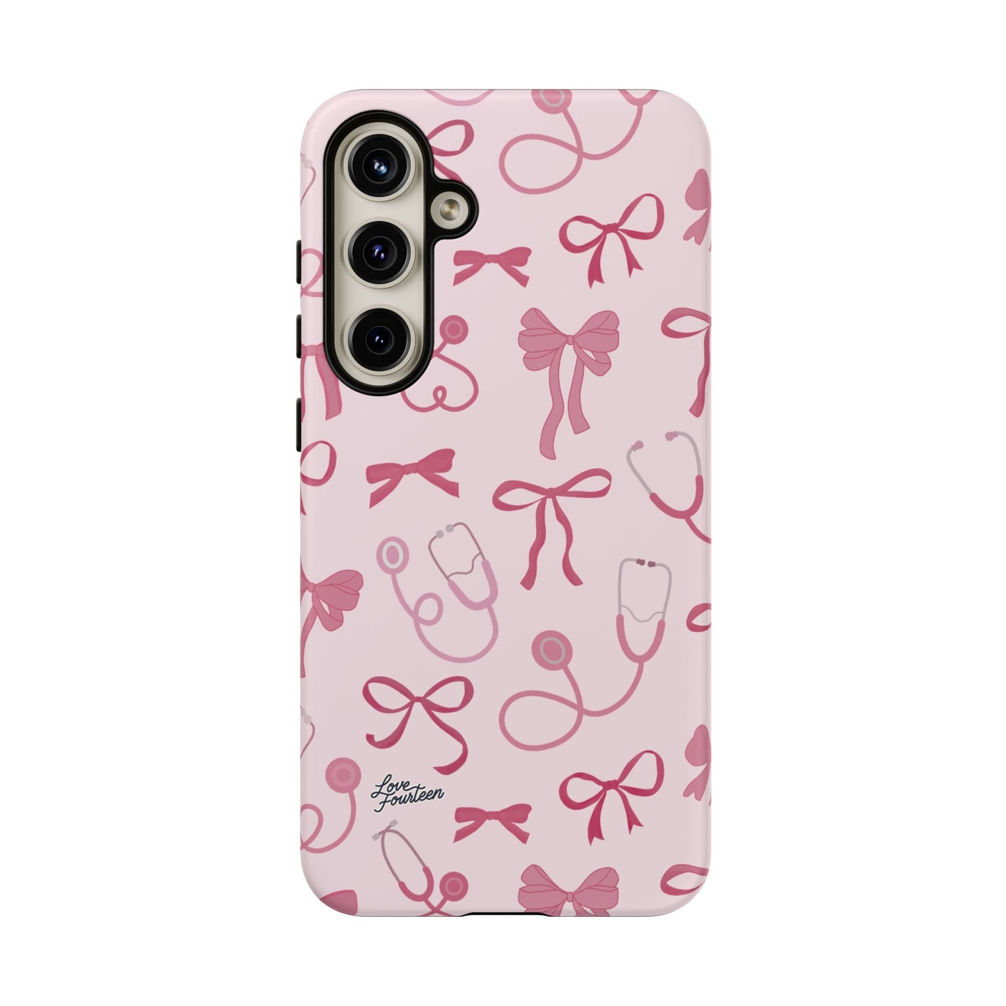 Pink Bow & Stethoscope Samsung Galaxy Phone Case - (Free U.S. Shipping)