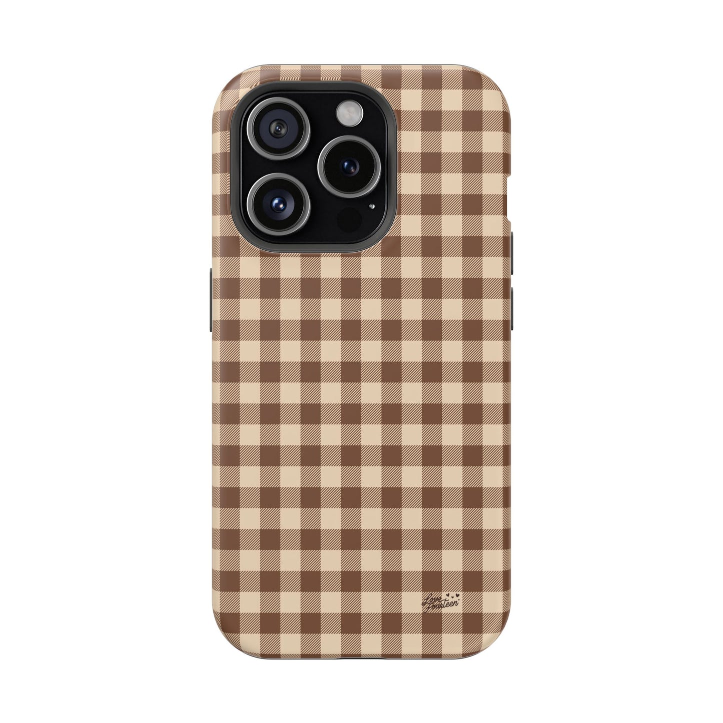 Mocha Gingham iPhone Case - Magnetic Tough Case