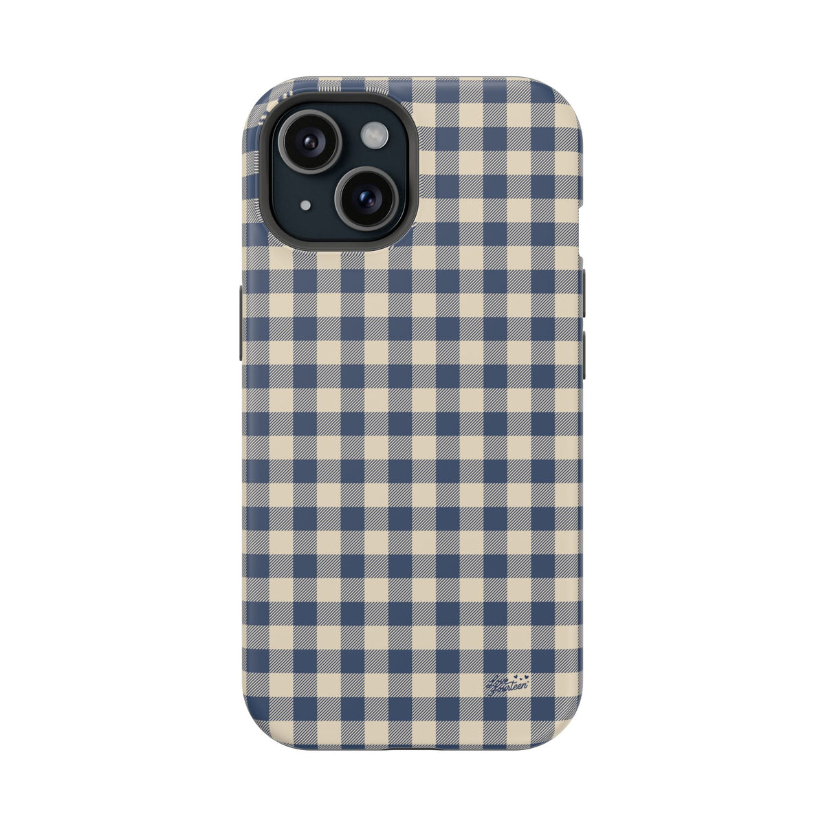 Navy Gingham iPhone Case - Magnetic Tough Case