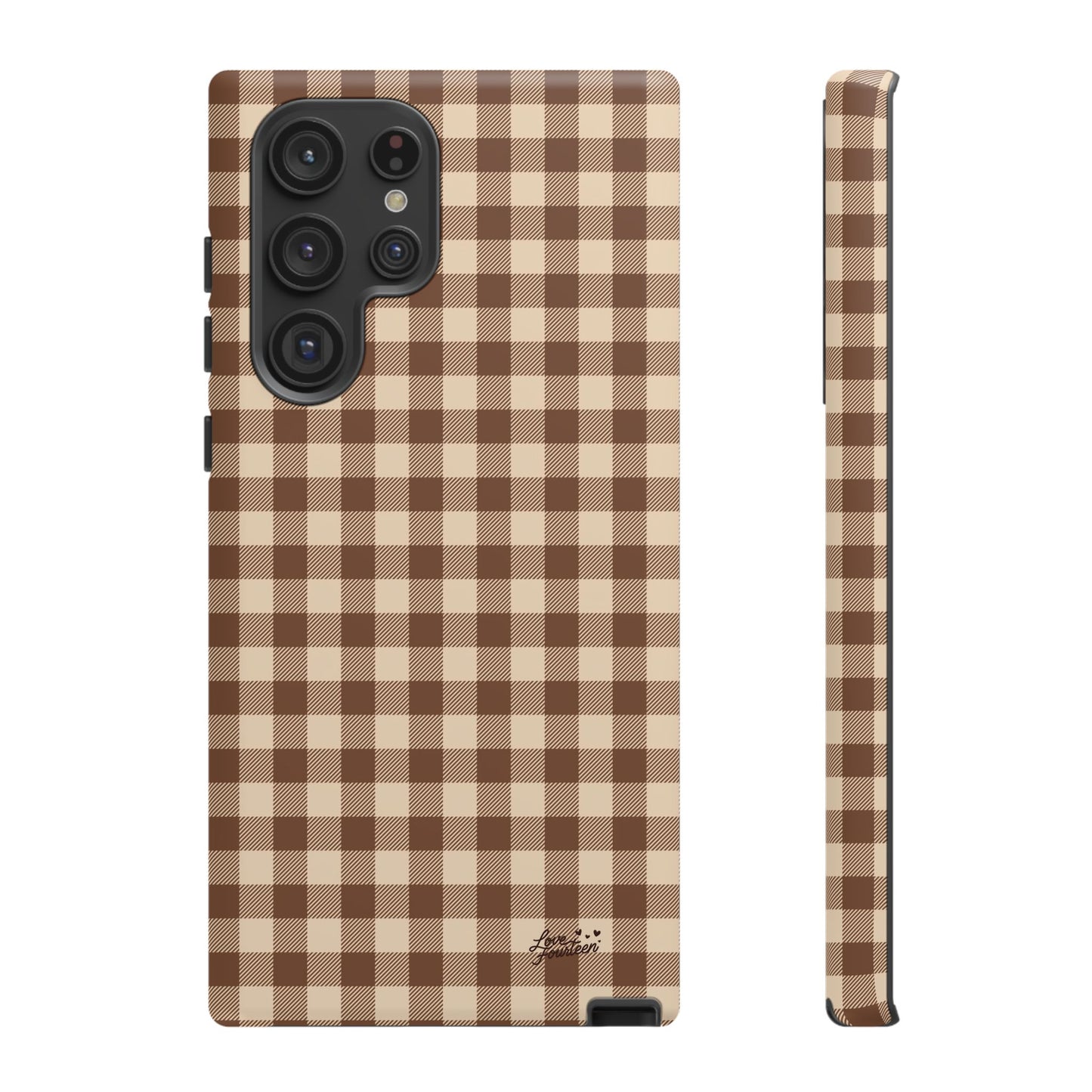 Mocha Gingham Samsung Galaxy Phone Case - (Free U.S. Shipping)