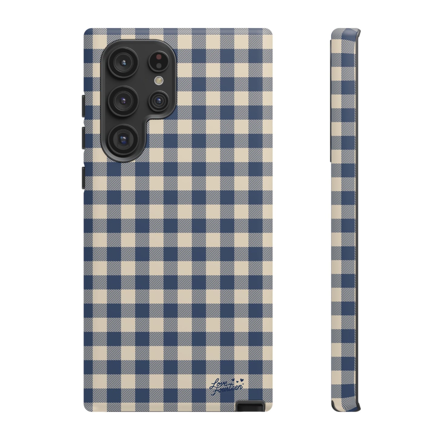 Navy Gingham Samsung Galaxy Phone Case - (Free U.S. Shipping)