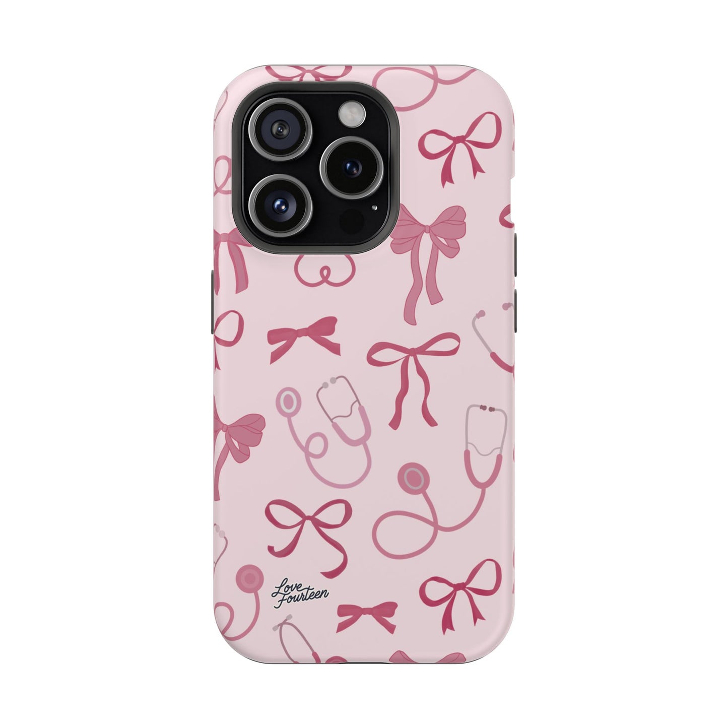 Pink Bow & Stethoscope iPhone Case - Magnetic Tough Case (Free U.S. Shipping)