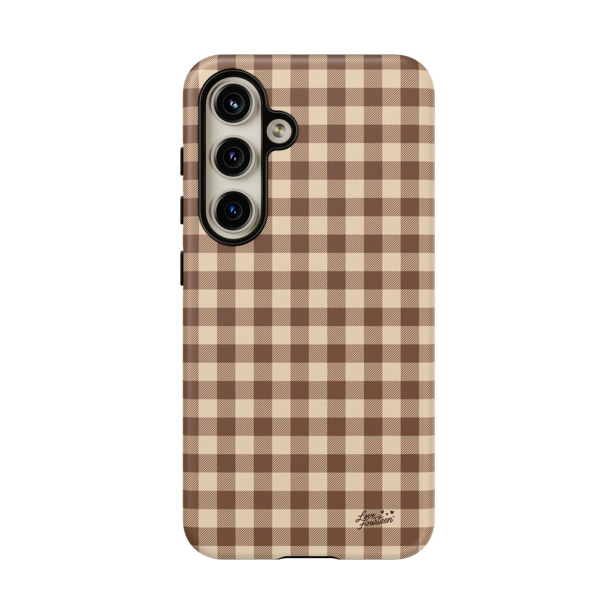Mocha Gingham Samsung Galaxy Phone Case - (Free U.S. Shipping)