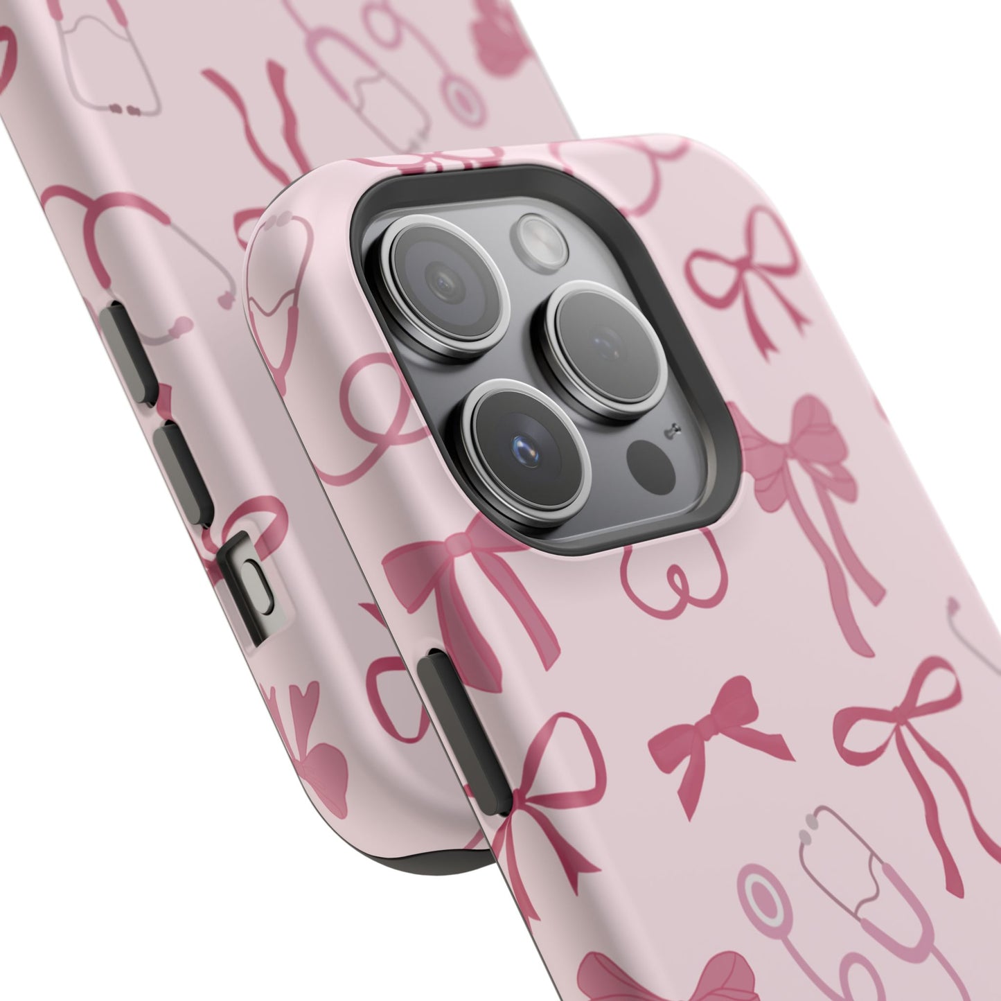 Pink Bow & Stethoscope iPhone Case - Magnetic Tough Case (Free U.S. Shipping)