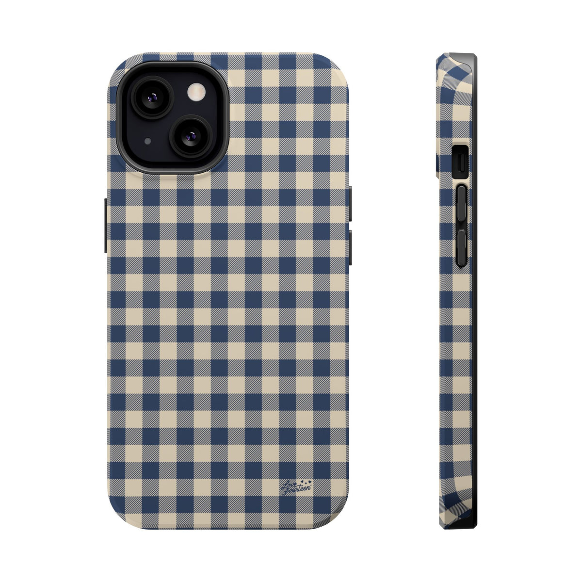 Navy Gingham iPhone Case - Magnetic Tough Case